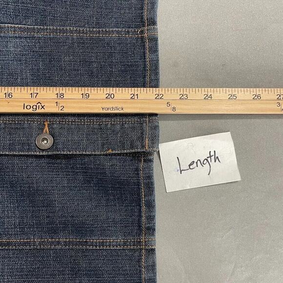 Apt 9 Womens Size 12 Blue Jean Straight Stretch Button Up Denim Skirt Western - Picture 9 of 9